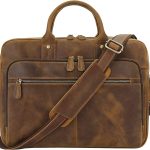 Ringsun Leather Briefcase for Men Large Satchel Bags, Mens Business Travel Case Messenger Bag, Fits 15.6" Leather Laptop Bag